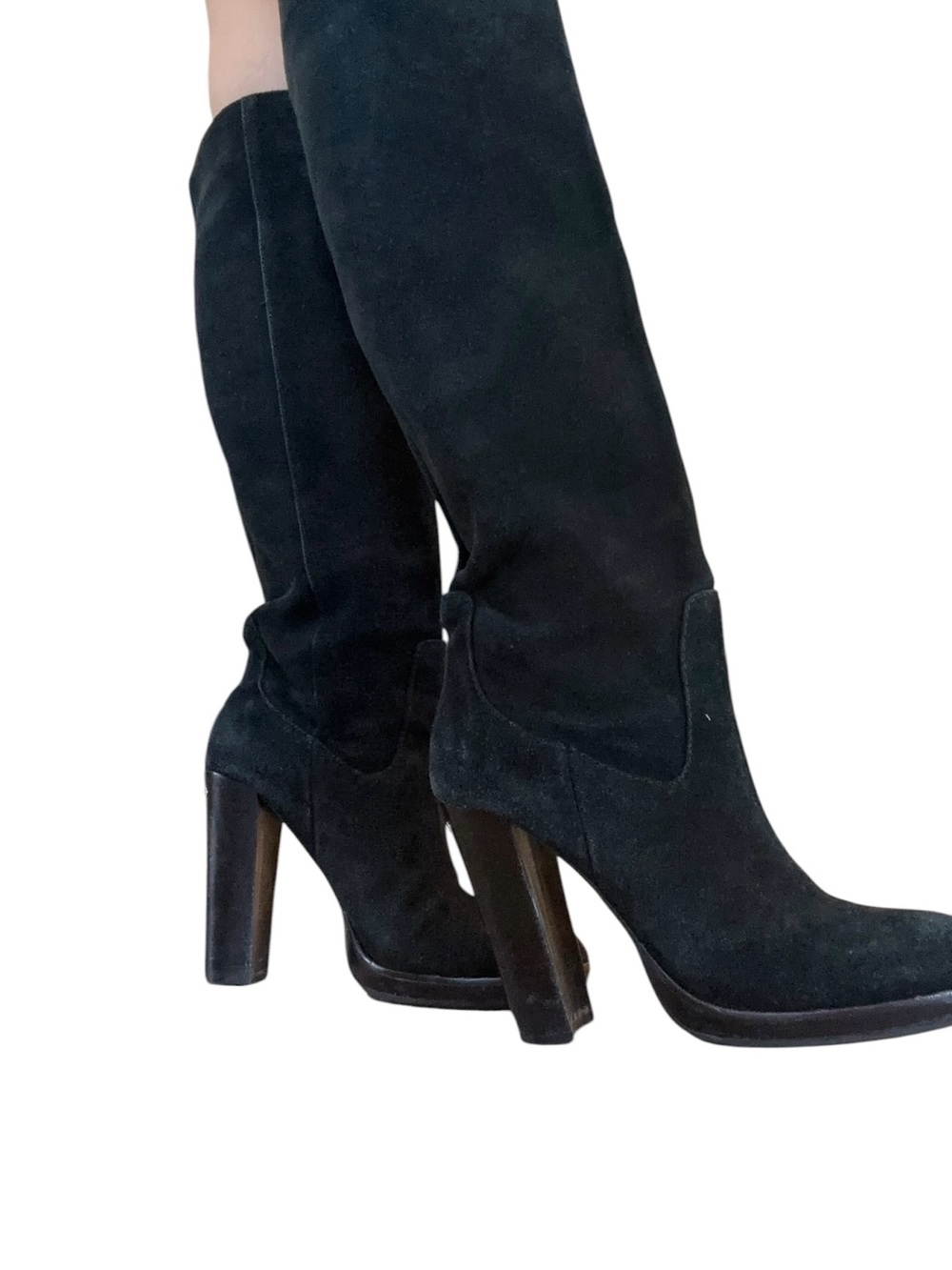 Michael Kors 'Lesley' Tall Boot Suede Black Size 8.5 - Picture 2 of 5